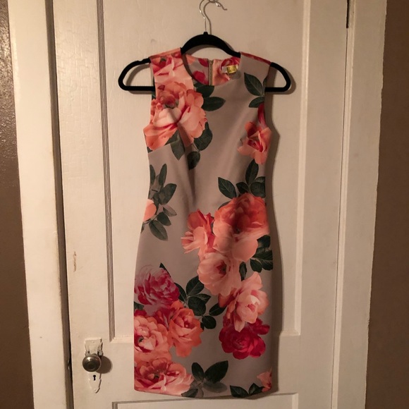 Brown and Floral Calvin Klein Dress - Picture 1 of 1